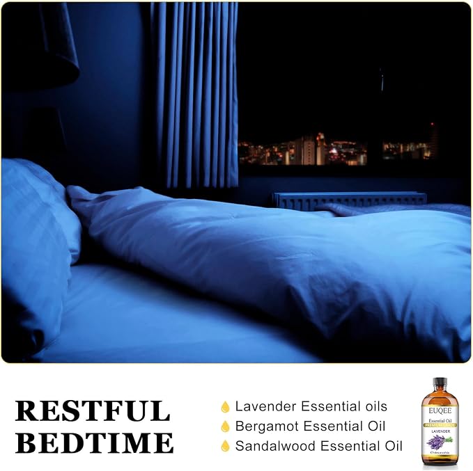 EUQEE Lavender Essential Oil 118mL Lavender Oil Large Capacity Essential Oil with Glass Dropper for Diffuser, DIY Candle - 4Fl. Oz