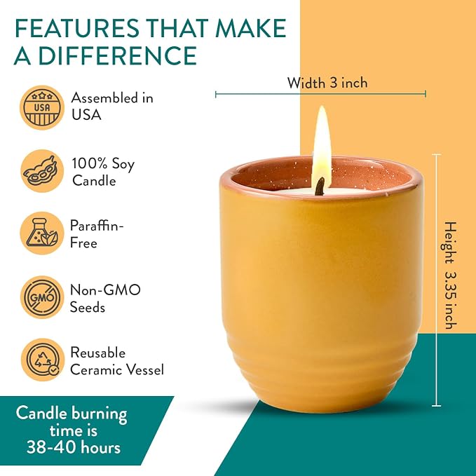 Modern Sprout Garden Vibes - 6 Oz Soy Candle Planter - Last Light - 2-Pack | 2 in 1 Soy Candles -6 oz w/40-hr Burn- Bug-Repelling Citronella,Rosemary, Cedarwood, Mint-Reusable Vessel as Marigold Planter