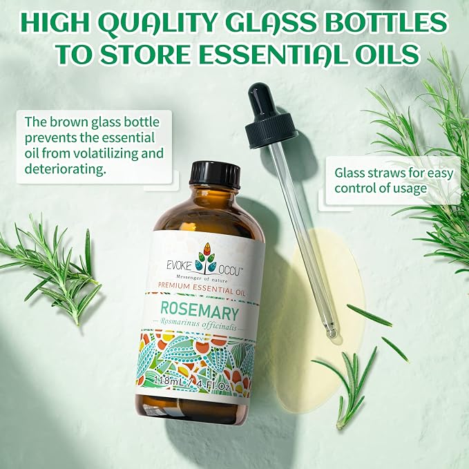 Rosemary Essential Oil 4 Oz, Pure Jasmine Oil for Hair Skin Home Diffuser- 4 FL Oz