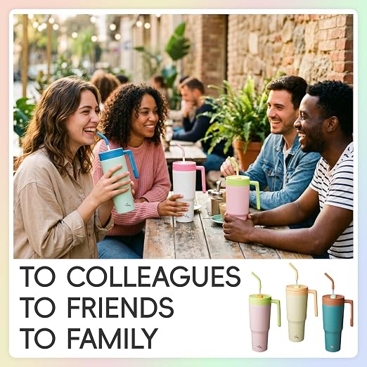 Konokyo 12 Pack 40 Oz Tumblers with Handle and Straw, Bulk Vacuum Insulated Stainless Steel Travel Mugs with Lids for Office, Events and Group Orders Forest Green