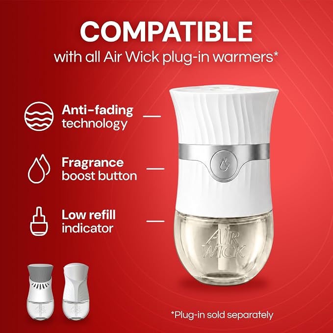 Air Wick Plug-In Scented Oil Refills, 10 Count, Apple Cinnamon Medley (Fall), Air Freshener, Essential Oils, Eco Friendly
