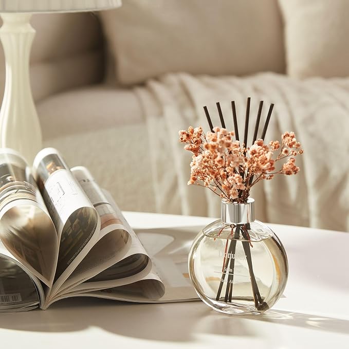 Flower Reed Diffuser Set 5.07oz Spring Bouquet Scent Diffuser with Sticks Home Fragrance Reed Diffuser for Bathroom Shelf Decor