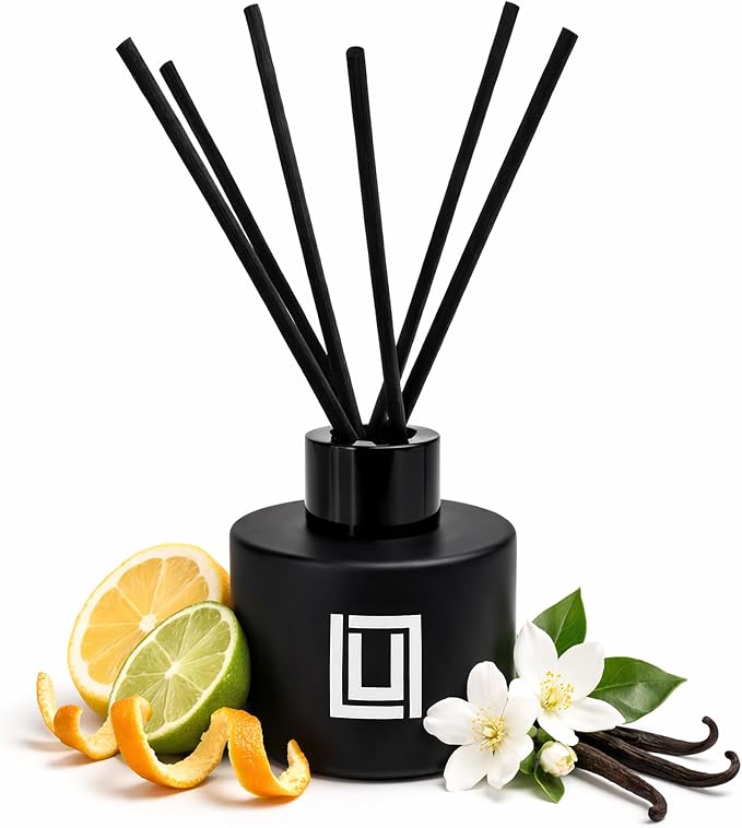 Lulu Candles | Reed Diffuser Set | The Hamptons – Fresh Citrus & Ocean Mist | 6 Reed Sticks | Scent Diffuser for Bedroom Bathroom Living Room & Office (4.2 FL Oz.)