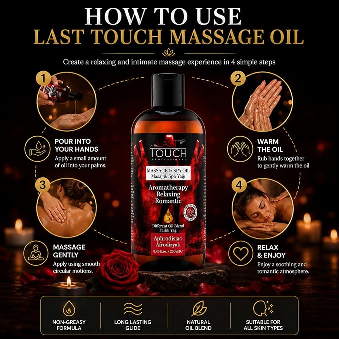 Aphrodisiac Massage Oil for Couples - Massage Oils for Date Night - Massage Oil for Massage Therapy - Aromatherapy Oil for Intimate Moments -Aphrodisiac Massage Oils - Muscle Relaxer Oils 8.45 Fl Oz.