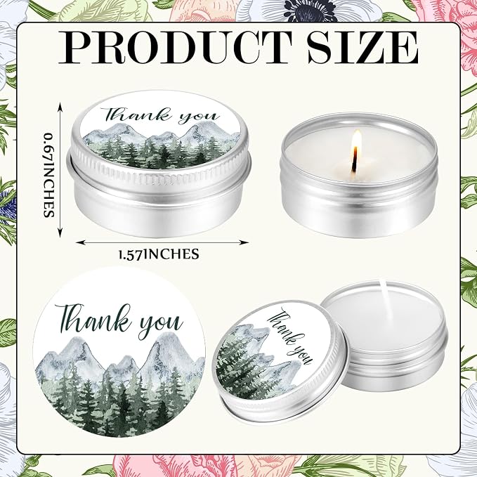 MTLEE 50 Pcs Woodland Wedding Candles Gift Favors for Guests 1 Oz Lavender Scented Soy Wax Aromatherapy Candle Favors for Bridal Shower Rustic Wedding Party Guests(Forest)