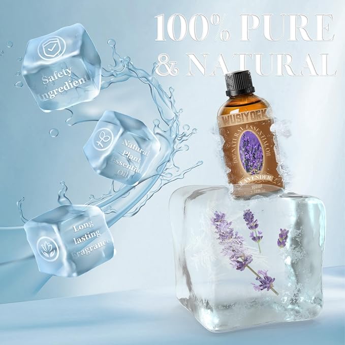 Lavender Essential Oil 100ML - 100% Pure and Natural Therapeutic Grade Oils for Aromatherapy Diffuser - 3.4 Fl Oz/Lavender