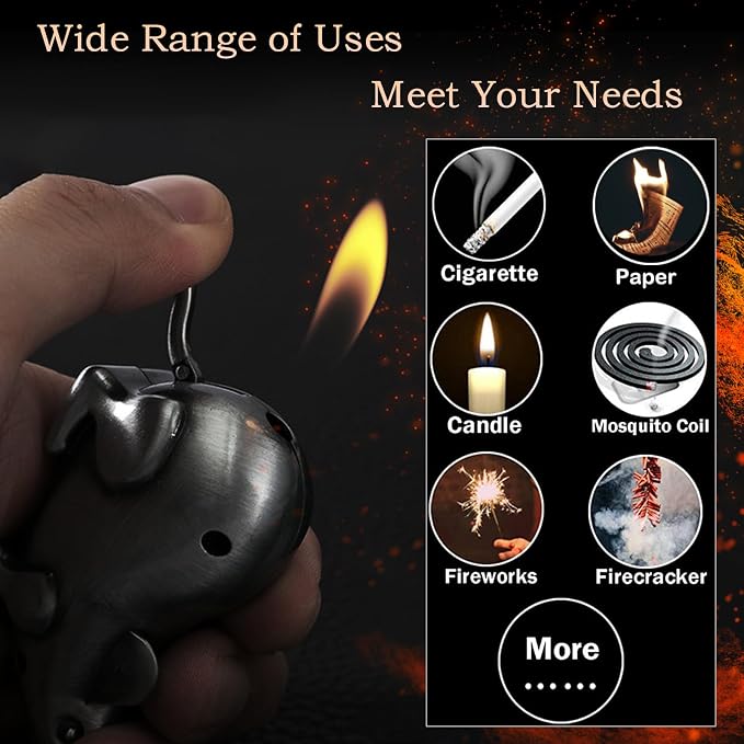Torch Lighter, Creative Inflatable Butane Lighter, Cool Portable Lighters, Adjustable Soft Flame Lighter, Refillable Butane Lighter for Outdoor Indoor Men Boyfriends Gifts(Without Butane)-Red Copper