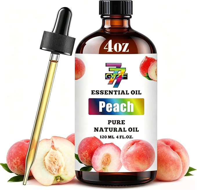 Peach Essential Oil, Peach Oils, for Diffuser, Humidifier, DIY Candles, Soap, Bedroom, Home, Gift, Essential Oil, GV77ZF Peach Fragrance Oil - 4 fl oz (120 ml)