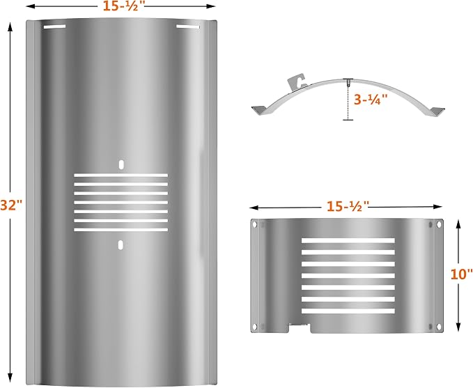 Flame Broiler Kit for Pit Boss Pro Series 1100(PB1100PS1) Pellet Grills - Pitboss Heat Deflector Includes Slide Cover and Bottom Kit, Pit Boss Smoker Grill Replacement Parts, Pitboss Heat Diffuser
