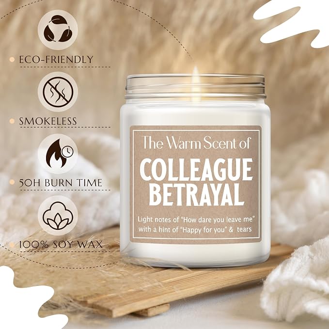 Funny Going Away Gift for Coworker - Funny Farewell Candle - Retirement & New Job Gifts for Women, White Eelephant Gifts - Lavender Scented Candle