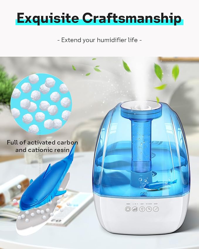Leemone 6 Pack Humidifier Cleaner Shark, Demineralization Float Shark Compatible with All Humidifier and Fish Tank