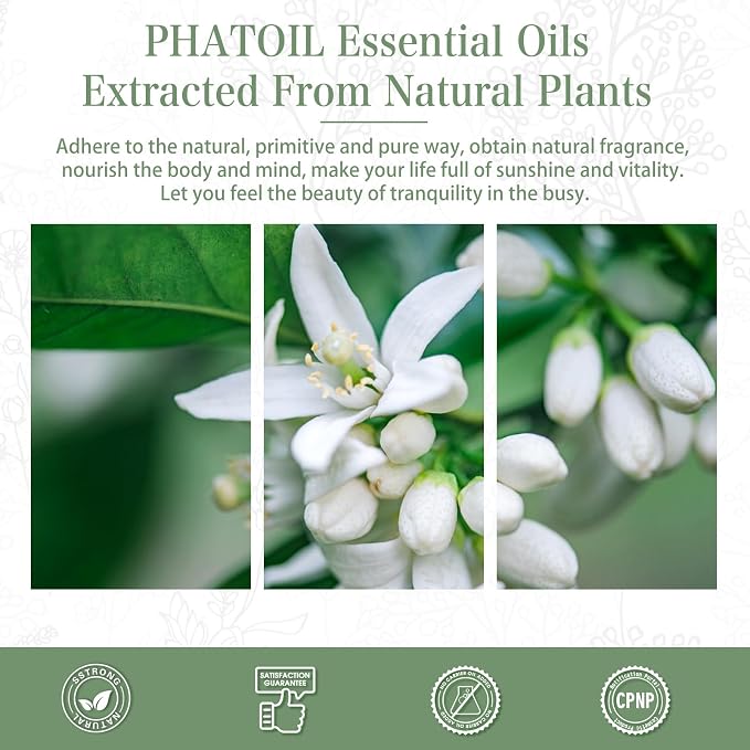 Neroli 1.01fl.oz Essential Oil, PHATOIL Pure Aromatherapy Oils for Diffuser, Humidifier, Perfect for DIY Soap, Candle, Bath Bombs Making(30ml)