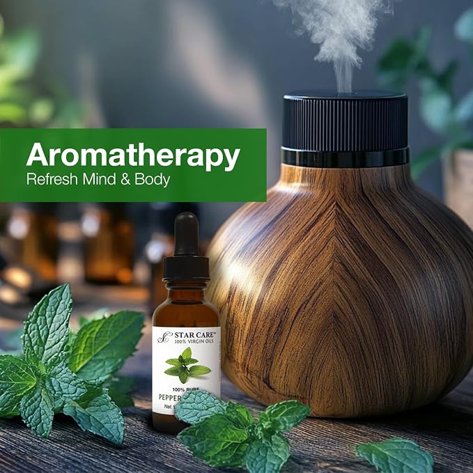 100% Pure Peppermint Oil Premium Mentha Arvensis Essential Oil for Aromatherapy, Diffuser, Hair Care, Skin & Body Massage 1 fl oz (30ml)