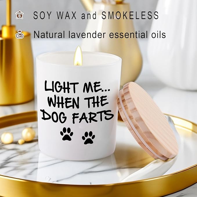 BFJLIFE Funny Gifts for Women Unique Dog Mom Dog Lovers Mothers Day Christmas Birthday Gifts for Girlfriend Sister Bestie Best Friend Her Wife Stocking Stuffers for Women Lavender Scented Soy Candles