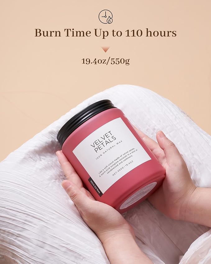 M&SENSE Sandalwood Rose Scented Candle, 19.4oz Large Soy Wax Candle for Home, 110 Hour Long-Lasting Non-Toxic Floral Aromatherapy Candle, Relaxing Self-Care Graduation Gift for Friends Daughter Son