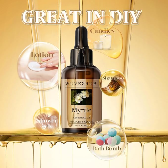 Myrtle Essential Oil 120ML - 100% Pure and Natural Oils for Aromatherapy Diffuser - 4 Fl Oz/Myrtle