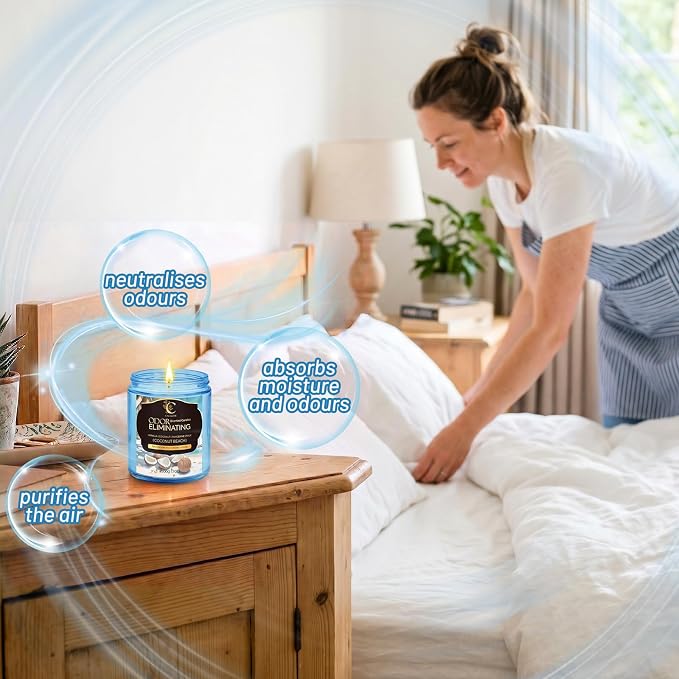 Coconut Odor Eliminating Candles, Pet Scented Candles for Home, Single Wick Soy Candle Gifts for Women, Men, Ideal for Creating Relaxing Atmosphere, Over 50 Hours of Burn Time