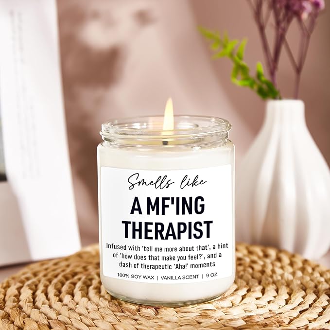 Younift Funny Scented Candle, Therapist Gifts, Therapy Office Decor & Must Haves, Occupational Therapy Gifts, Mental Health, Psychology Graduation, Therapist Appreciation Presents, Psychologist