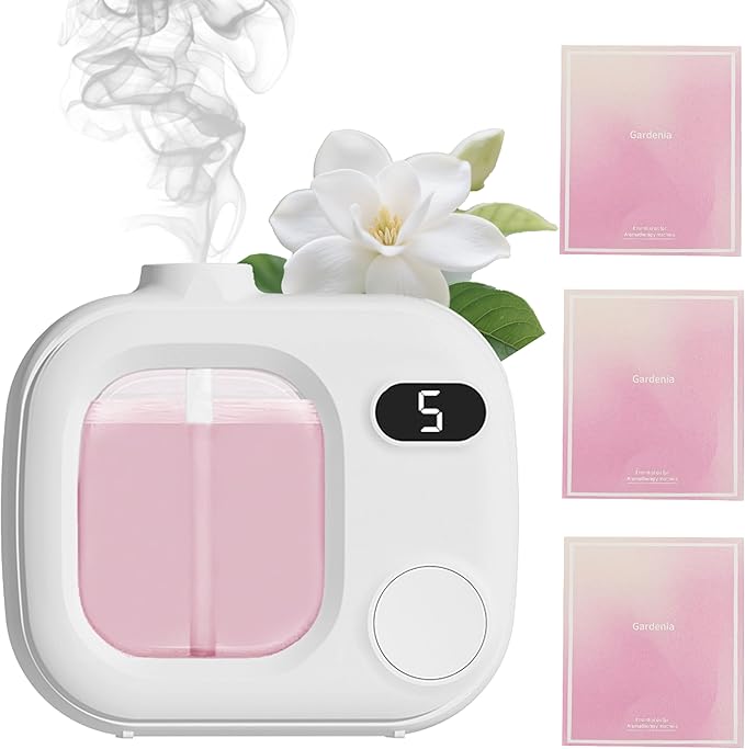 Waterless Essential Oil Aromatherapy Diffuser Mini Led Smart Aroma 360 Small Difusor Cordless for Home Large Rooms Scent Bathroom Hotel Collection Office Car Fragrance Air Scent Humidifier