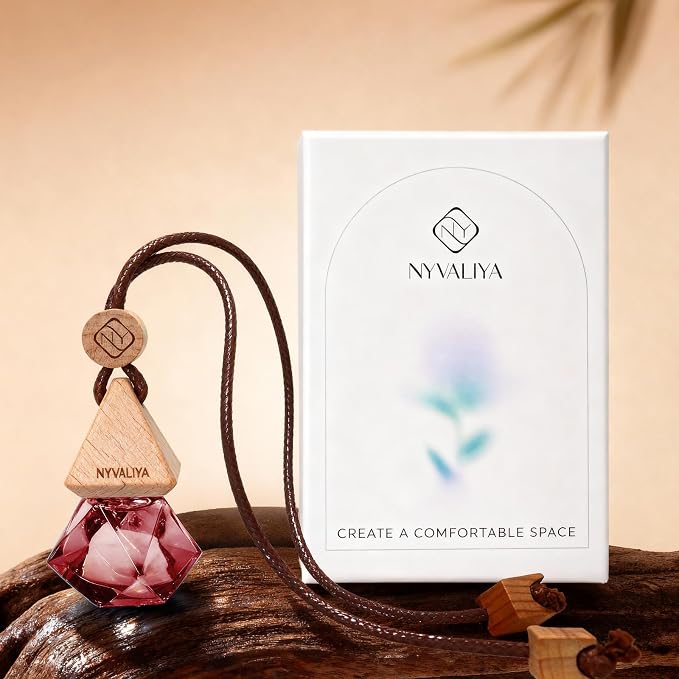NYVALIYACar Air Freshener Hanging Diffuser with Natural Essential Oil, Zen Tea Scent Car Fresheners, Long Lasting Car Smell Air Fresheners, Car Air Fresheners for Women & Men (Zen Tea)