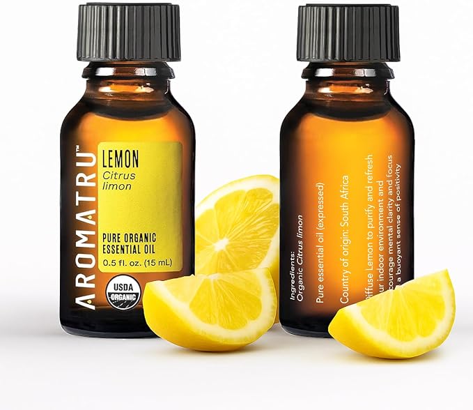AromaTru Purify Essential Oil Kit – Tea Tree, Eucalyptus Globulus, Lemon, and Black Spruce – Organic & Wildcrafted – ISO Certified – No Synthetic Fillers – Ethically Sourced