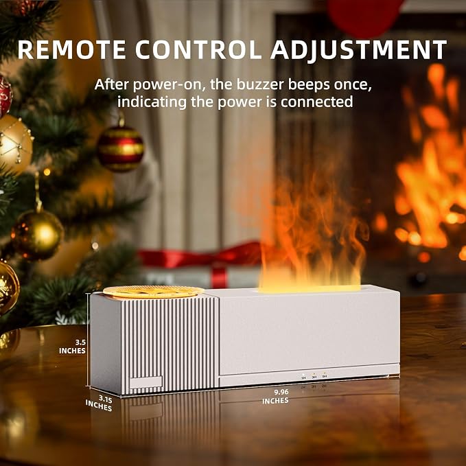 Starry Sky Aroma Diffuser with Flame Effect, 150ml Ultrasonic Essential Oil Humidifier, 7 Colors LED, Remote Control, Timer, Ultra-Quiet for Bedroom, Office, Home Relaxation (White)