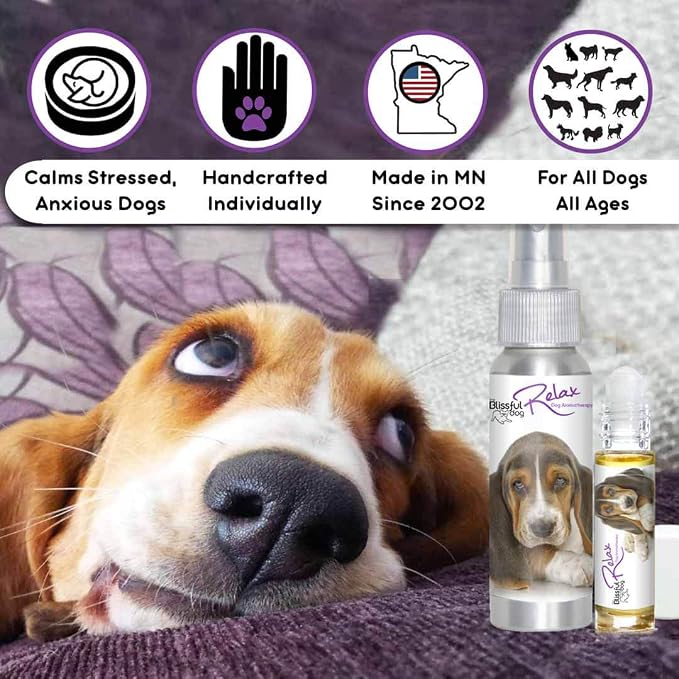 The Blissful Dog Basset Hound Relax Dog Aromatherapy Spray for Your Dog's Anxiety