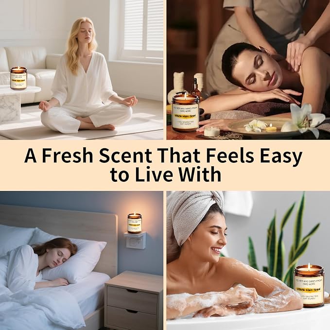 Morning Orange Scented Candle - Don't Rush on Morning - Fresh Morning Candles for Women Men, 7oz Soy Candles for Home Scented - Energy Aromatherapy Candle for Relaxation Mothers Day Gifts for Mom