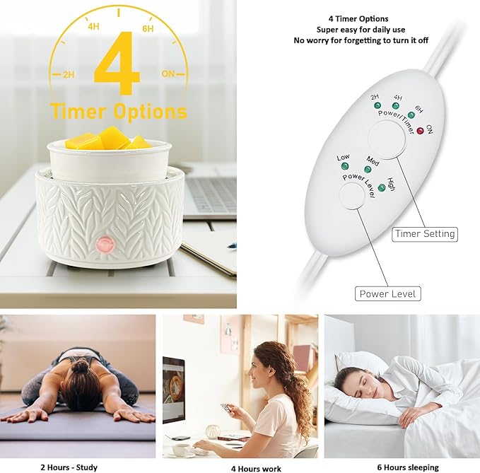 EQUSUPRO Wax Melt Warmer for Scented Wax Melts- Electric 4 in-1 Ceramic Candle Wax Warmer Burner Fragrance Wax Melter for Home Office Bedroom Living Room Decor & Gifts for Women