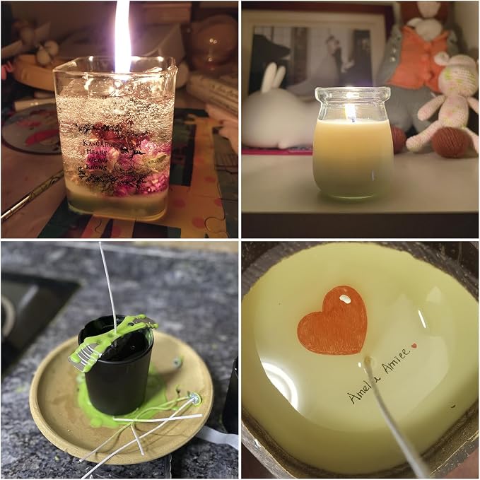 Candle Wicks Kit 120PCS 6 Inch Candle Making Wicks with Candle Holders,Candle Sticks,Candle Strings Thick 100% Cotton Candle Wicks Candle Making Supplies Candle Wicks for Candle Making Candle DIY