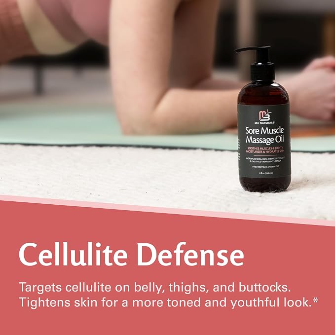 Arnica Sore Muscle Massage Oil with Collagen, Stem Cells, and Menthol, Anti-Cellulite Therapy for Full Body, Fast-Absorbing Multipurpose Treatment by M3