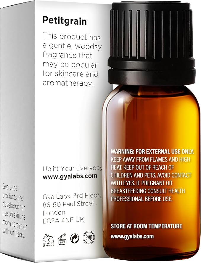 100% Pure Petitgrain Essential Oil - 0.34 Fl Oz - Petitgrain Oil for Hair, Skin, Diffuser, Aromatherapy & DIY Candle Making Scent