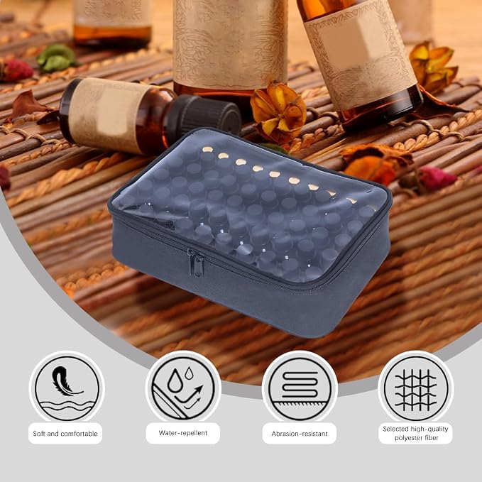 Essential Oils Carrying Case Holds 60 Bottles with Detachable Pad,Black