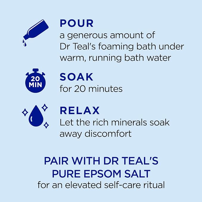 Dr Teal's Foaming Bath with Pure Epsom Salt, Vitamin C & Sleep Blend, 34 fl oz (Pack of 2)