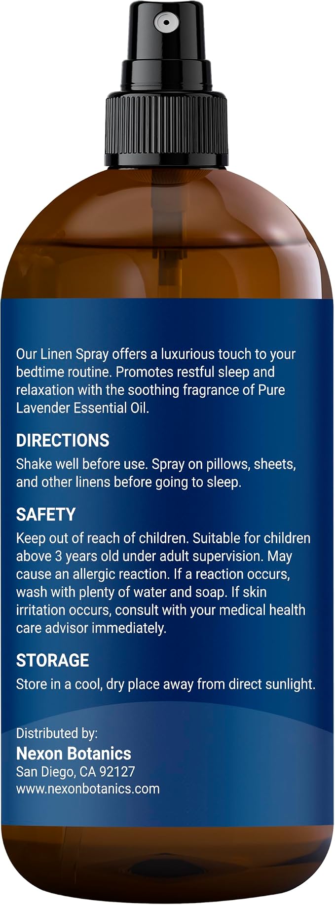 Lavender Linen Spray 8 fl oz - Refreshing Fabric Refresher & Pillow Spray for Bedding, Bed Sheets & Room - Soothing Room Mist - Nexon Botanics