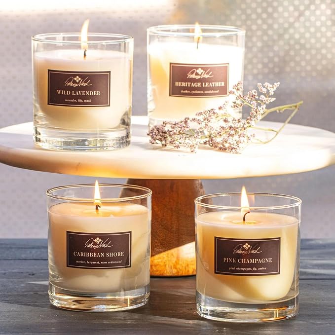 Rosy Rings Patricia Nash Candle | Long Lasting Fragrance Home Decor Gift Luxurious Aromatherapy Notes of Leather, Saffron, Sandalwood, Musk & Mimosa Bark 60 Hour Burn 7.5oz 3.5" H (Heritage Leather)
