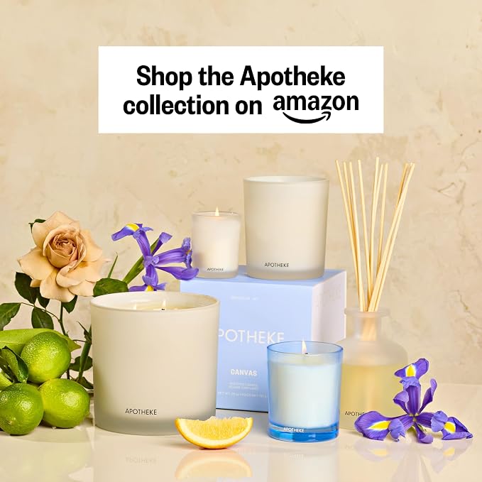 Apotheke Luxury Scented Oil Reed Diffuser Liquid Refill (Canvas) - Premium Home Fragrance Diffuser Refill Set with Sticks
