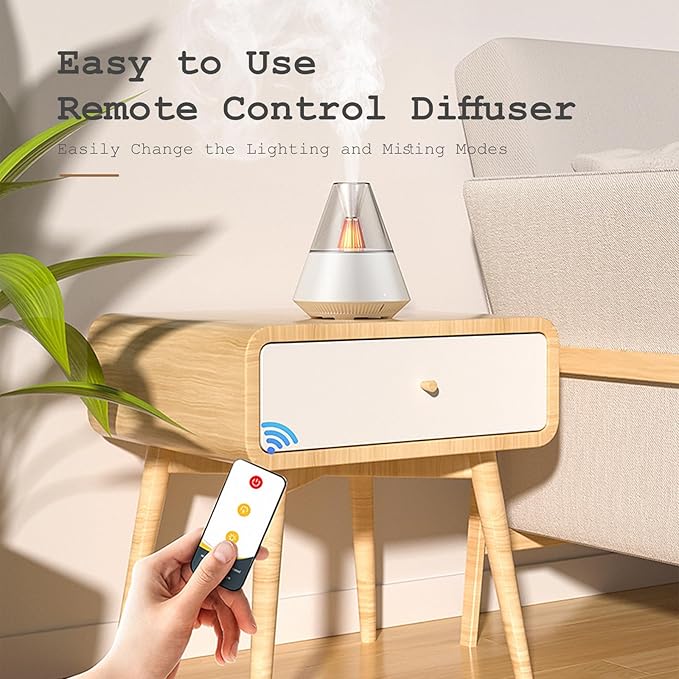 TriPro Essential Oils Aroma Diffuser,Portable Humidifier with Cool Mist and Warm Light Effect,Remote Control,150 ml Capacity,for Bedroom, Office, Living Room, Yoga (Black)
