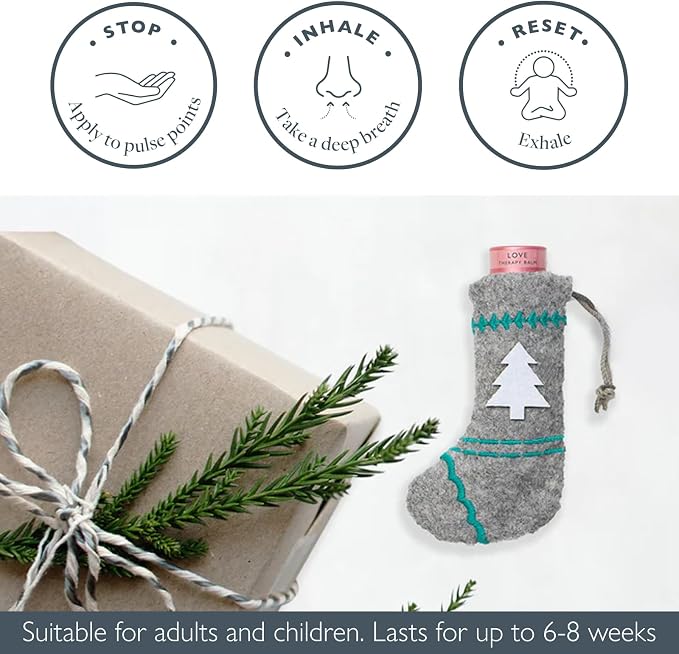 Scentered Aromatherapy Love Balm Christmas Stocking Gift for Emotional Wellbeing - Essential Oils Roll On with Rose & Ylang Ylang - Self-Care Stocking Stuffers for Women