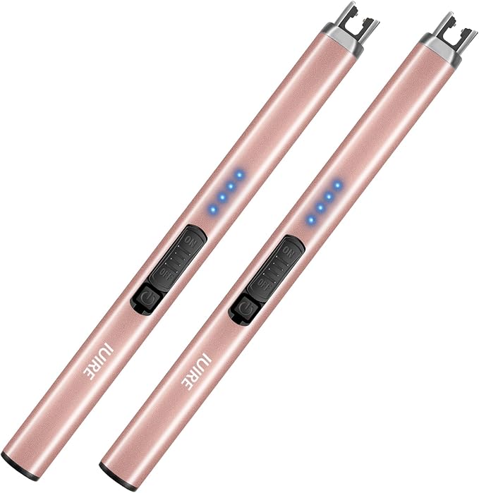 Electric Candle Lighter with Flashlight USB C Rechargeable Arc Lighters for Candles Windproof Plasma for Camping BBQ Stove Home Emergency with Safety Switch LED Battery Display