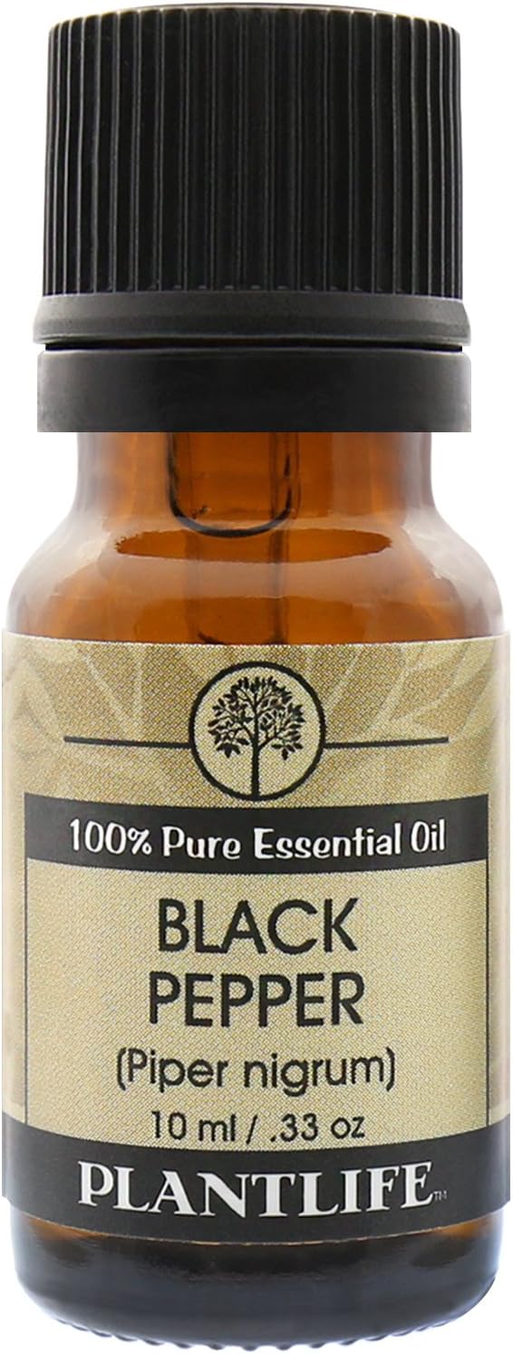 Plantlife Black Pepper Aromatherapy Essential Oil - Straight from The Plant 100% Pure Therapeutic Grade - No Additives or Fillers - 10 ml