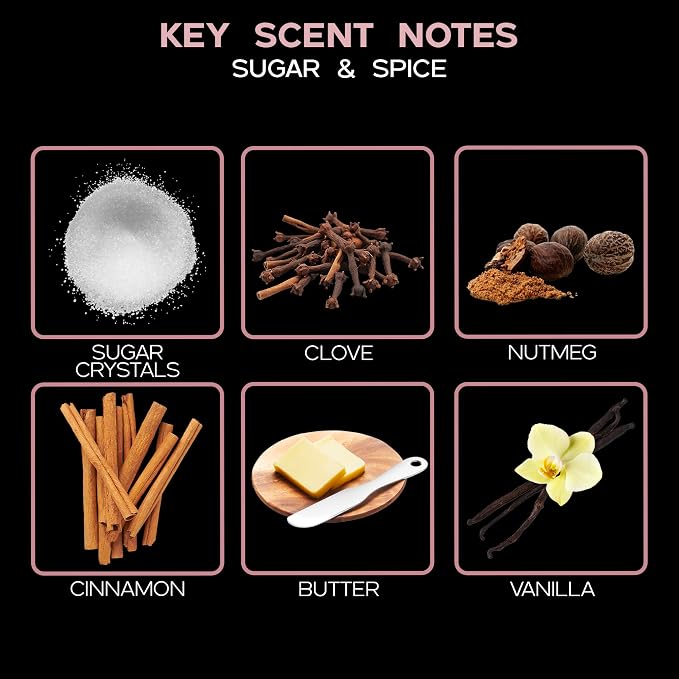 Reed Diffuser Set, Sugar & Spice Scented Oil Diffuser with Sticks, Home Fragrance Accessories for Bathroom Shelf Decor, Aroma Diffusers for Home or Office Fall Decor, USA Made