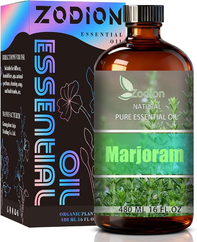 Marjoram Essential Oil - Marjoram Fragrance Oil for Diffuser, Massage, Humidifier, DIY Candle, Soap Making, Home, Bath, Yoga - 16 fl oz (480ml) - ZODION Essential Oils
