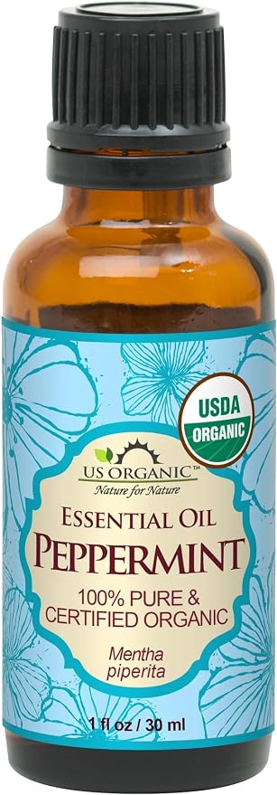 US Organic 100% Pure Peppermint Essential Oil - USDA Certified Organic - 30 ml - w/Improved caps and droppers (More Size Variations Available)
