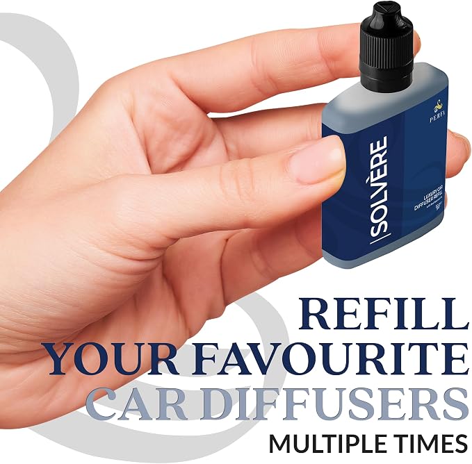 Solvère Car Air Freshener Refill (50ml) | Long Lasting Car Perfume with Solvère Fragrance | Strong Automotive Air Freshener by Perfa