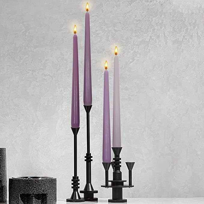 Tapered Candles Scented Candle Sticks,Gedengni 10 Inch Colored Candlesticks Lavender Scented Taper Candle Long Purple Candles for Dinner Decor Housewarming Gift Idea,8D4P-PURGRA
