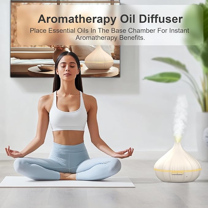Essential Oil Diffuser, JANDIP 400ml Scent Diffuser with waterless auto Off and Timer Functions, Mist humidifier with Lighting, eco-Friendly Materials, Perfect for Office and Home.