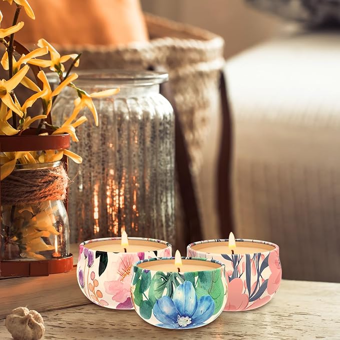 Scented Candles Gift Sets of 3, Stress Relief Candles for Home Scented, Natural Soy Wax Aromatherapy Candle, Burning Long Lasting Candles, Best Ideal for Gift, Baby Shower Prizes
