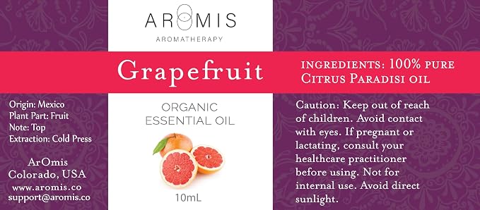 ArOmis Grapefruit Essential Oil - 100% Pure Therapeutic Grade - Undiluted, Premium Oil - 150 Micron Filtered, Perfect for Aromatherapy Diffusers (10ml / .34 fl oz)