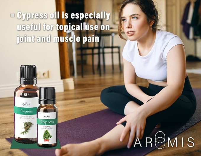ArOmis Cypress Essential Oil - 100% Pure Therapeutic Grade - Undiluted, Premium Oil - 150 Micron Filtered, Perfect for Aromatherapy Diffusers (10ml / .34 fl oz)